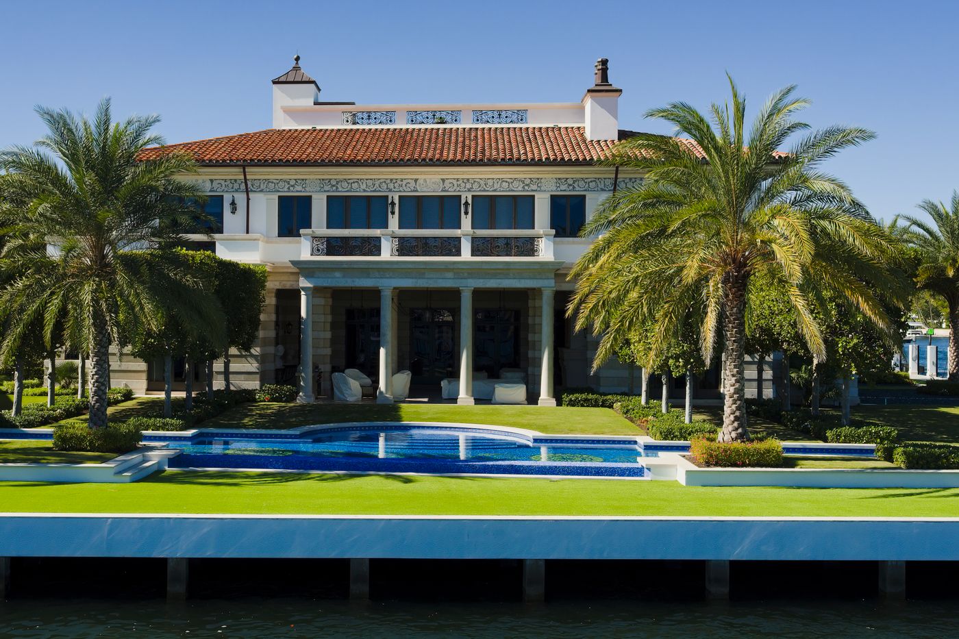 Grand Naples waterfront estate with pool
