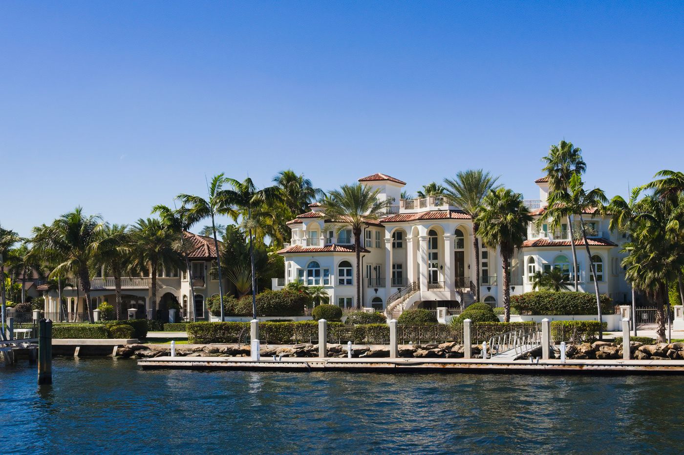 Grand Naples-style waterfront mansion